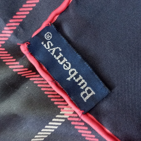 Vintage Burberrys Silk Scarf Knight Logo Blue/Red - Picture 3 of 5